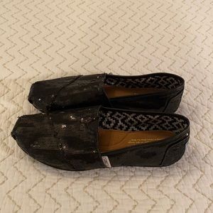 Black Sequined TOMS